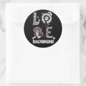 Hundegeschenk | Dackel Schöne Blume Runder Aufkleber (Tasche)