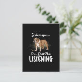Hundegeschenk| Englischer Bulldog, den ich höre, d Dankeskarte (Stehend Vorderseite)