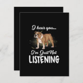 Hundegeschenk| Englischer Bulldog, den ich höre, d Dankeskarte (Vorne/Hinten)