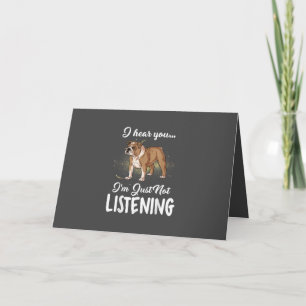 Hundegeschenk  Englischer Bulldog, den ich höre, d Feiertagskarte