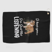 Hundegeschenk| Englischer Bulldog, den ich höre, d Golfhandtuch (Horizontal)