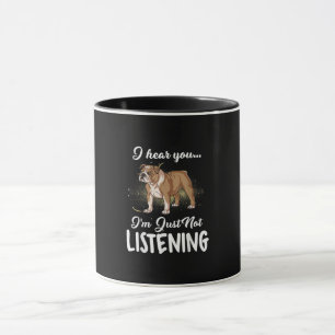 Hundegeschenk  Englischer Bulldog, den ich höre, d Tasse