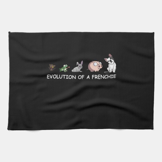 Hundegeschenk | Evolution eines Franzosen Geschirrtuch (Horizontal)