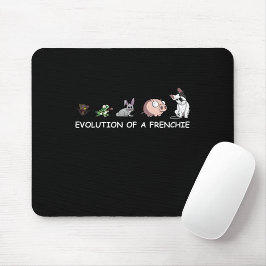 Hundegeschenk | Evolution eines Franzosen Mousepad (Mit Mouse)