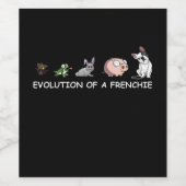 Hundegeschenk | Evolution eines Franzosen Weinetikett (Einzelnes Label)