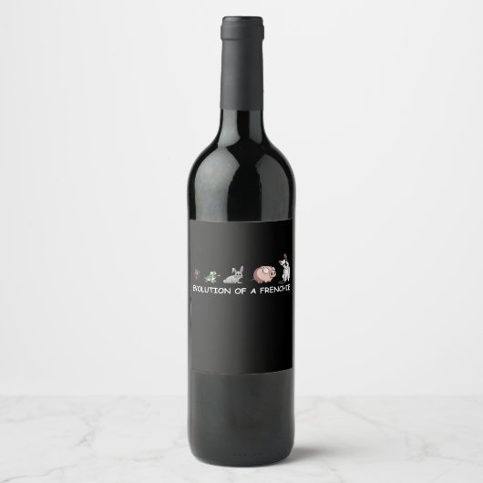 Hundegeschenk | Evolution eines Franzosen Weinetikett (Vorderseite)