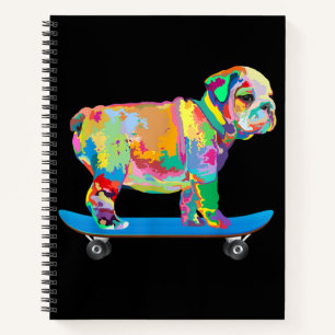 Hundegeschenk Farbenfrohe Coole Bulldog Puppy-Sk Notizblock