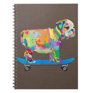 Hundegeschenk Farbenfrohe Coole Bulldog Puppy-Sk Notizblock