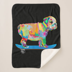 Hundegeschenk Farbenfrohe Coole Bulldog Puppy-Sk Sherpadecke