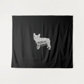 Hundegeschenk | Fierce French Bulldog Wandteppich (Vorderseite (Horizontal))