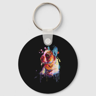 Hundegeschenk Französische Bulldog Hand Zeichnen Schlüsselanhänger
