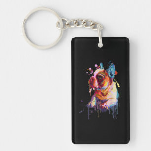 Hundegeschenk Französische Bulldog Hand Zeichnen Schlüsselanhänger