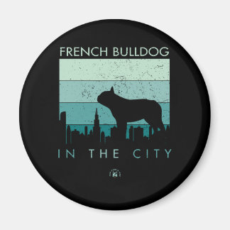Hundegeschenk | Französischer Bulldog in der Stadt Magnet