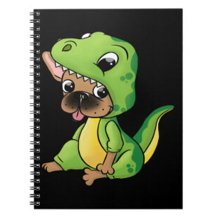 Hundegeschenk   Französischer Bulldog mit Dinosaur Notizblock