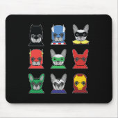 Hundegeschenk | French Bulldog Designs Super Hero Mousepad (Vorne)