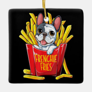 Hundegeschenk   Frenchie Fries Keramikornament