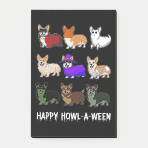 Hundegeschenk  Funny Corgi Hund Halloween Post-it Klebezettel