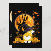 Hundegeschenk | Halloween Corgi Einladung (Vorne/Hinten)