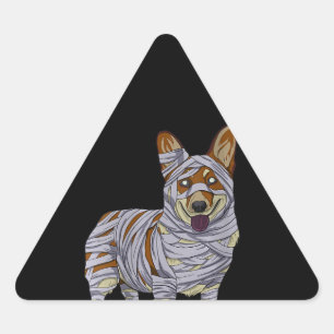Hundegeschenk Hundemuschel - Halloween - Kostüm Dreieckiger Aufkleber