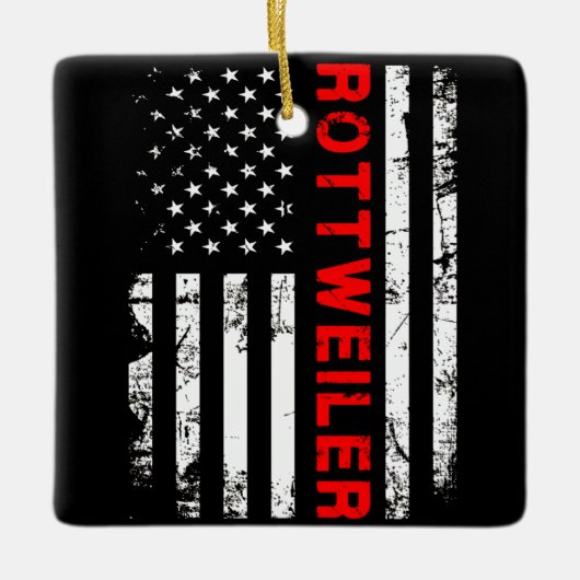 Hundegeschenk | I Liebe mein Rotweiler Keramikornament (Vorderseite)