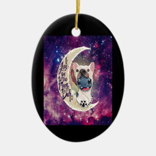 Hundegeschenk Ich Liebe dich zum Mond und zurück Keramik Ornament