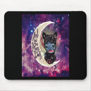 Hundegeschenk Ich Liebe dich zum Mond und zurück Mousepad