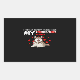 Hundegeschenk Ich wirklich Liebe mein Husky Rechteckiger Aufkleber