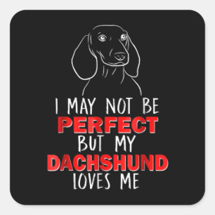 Hundegeschenk Meine Dackel Lieben Quadratischer Aufkleber