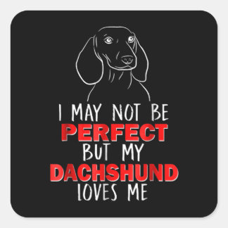 Hundegeschenk | Meine Dackel Lieben Quadratischer Aufkleber