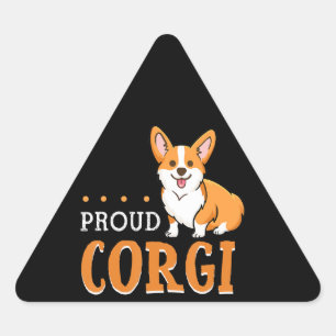 Hundegeschenk niedliche Corgi-Tante lustig Dreieckiger Aufkleber