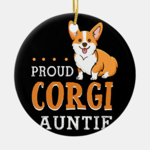 Hundegeschenk  niedliche Corgi-Tante lustig Keramik Ornament