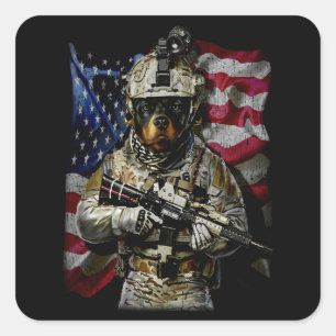 Hundegeschenk   Rottweiler-Baby Quadratischer Aufkleber