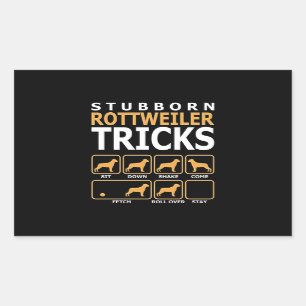 Hundegeschenk Rottweiler-Stolpertricks Rechteckiger Aufkleber