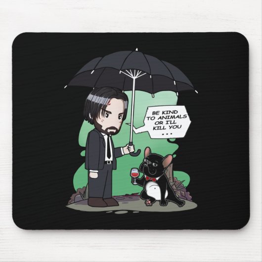 Hundegeschenk | Sei nett zu Tieren oder ich werde  Mousepad (Vorne)