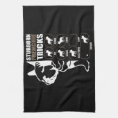 Hundegeschenk | Stubborn Frenchie Tricks Geschirrtuch (Vertikal)