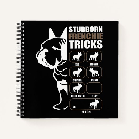 Hundegeschenk | Stubborn Frenchie Tricks Notizblock (Vorderseite)