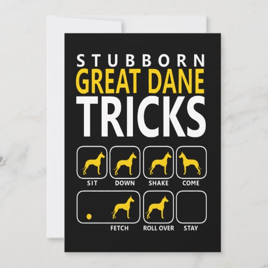 Hundegeschenk | Stubborn Great Dane Tricks Ankündigung (Vorderseite)
