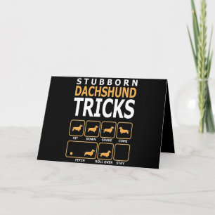 Hundegeschenk   Tricks für stubgeborene Dackeln Karte