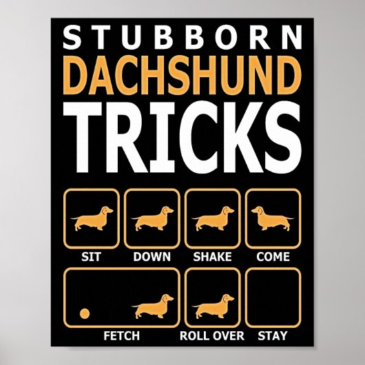 Hundegeschenk | Tricks für stubgeborene Dackeln Poster (Vorne)