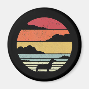 Hundegeschenk Vintage Dackel Stilgeschenk Idee Magnet