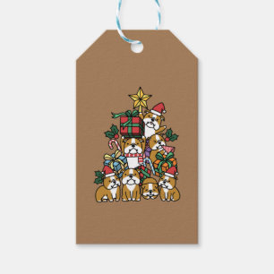 Hundegeschenk Weihnachtsbaum Englisch Bulldog Hun Geschenkanhänger
