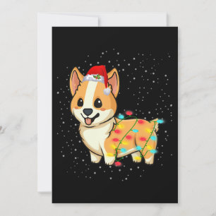 Hundegeschenk   Weihnachtsbeleuchtung Corgi Einladung