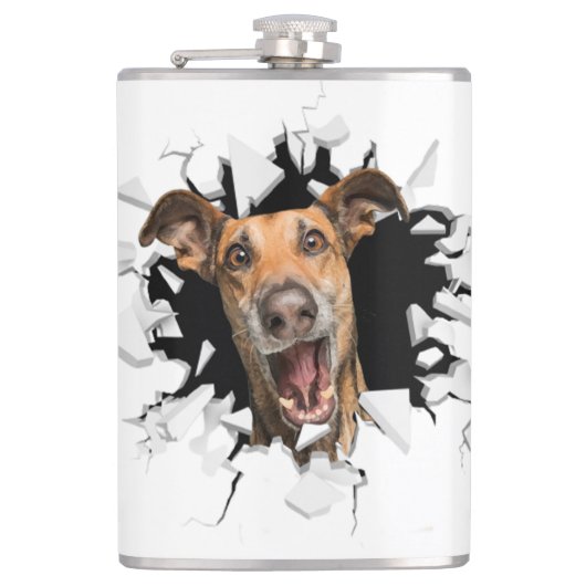 Hundegesicht Flachmann (Vorderseite)