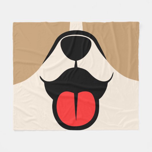 Hundegesicht Fleecedecke (Vorderseite (Horizontal))