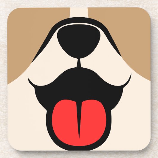 Hundegesicht Getränkeuntersetzer (Vorderseite)