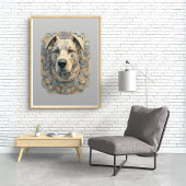 Hundegesicht l beige grau l ästhetisches Mosaik [B Poster
