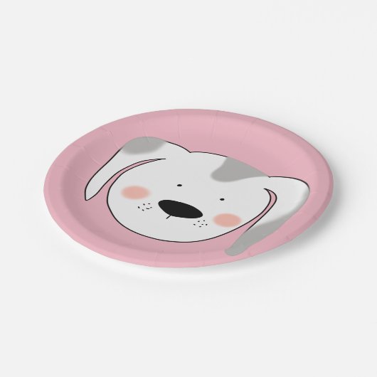 Hundegesicht Pappteller (Schrägansicht)