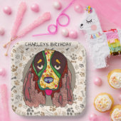 Hundegesicht Springer Spaniel Geburtstag Pappteller (Party)