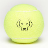 Hundegesicht und Name personalisierter Tennisball Tennisbälle (Vorderseite)