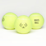 Hundegesicht und Name personalisierter Tennisball Tennisbälle<br><div class="desc">Hundegesicht und Name personalisierter Tennisball</div>